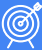 Icon of an arrow in a target