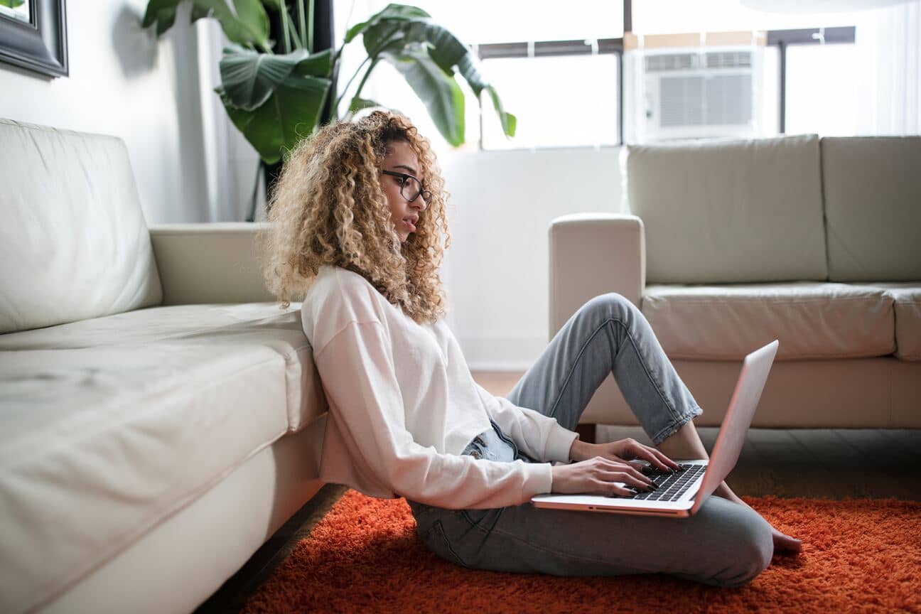 An image of a girl working