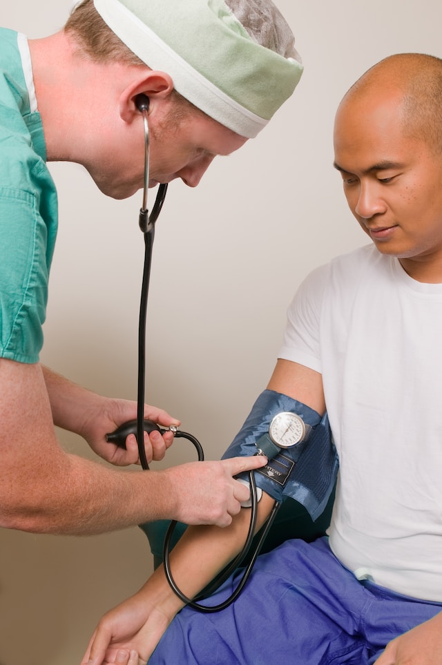 nurse taking blood pressure